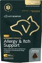 VetriScience Veterinary Strength Allergy & Itch Support Chews - Seasonal Allergy Support Supplement for Pets - Pet Skin Sensitivity Support - Cats & Dogs - Duck Flavor - 60 Chews