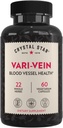 Cristal Star Vari-Vein (60 cápsulas) - Herbal Circulación Soporte Suplemento para Veins de Varicose &amp; Spider Veins Tratamiento - Bruja Hazel, Butcher's Broom, Hawthorn &amp; Horse Chestnut- Non-GMO