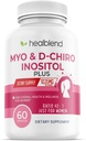 Myo & D-Chiro Inositol Plus Suplemento Blend, Saldo hormonal, Ovulación saludable y bienestar general Apoyo a la salud de las mujeres, la fertilidad y el embarazo, 60 cápsulas
