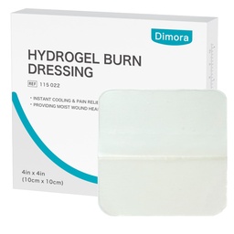 Dimora Hydrogel Burn Dressing 4" x 4" - Burn and Wound Dressing Instant Cooling Relief for Minor Burns ' Wounds, Soothing Moist Burn Pads for 1st-2nd Degree Burns, Cuts, Abrasions(10 Count)