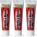CareAll Capsaicin Artritis, musculo y crema mixta 1.5 oz. (3 Pack), Alivio de dolores menores y dolores de dolor de espalda, esguinces, estrías, artritis. Fragancia Libre