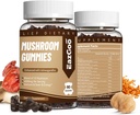 Mushroom Gummies Suplemento - con Ashwagandha, Lions Mane, Shitake Mushrooms, Turquía Tail, Chaga y Cordyceps Mushroom for Immune Health, Mood & Stress Support (180 Gummies)