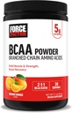 Factor de fuerza BCAA Amino Acids Suplemento 2:1, Delicioso y Refrescante BCAA Polvo para apoyar la recuperación del músculo y el rendimiento, Sin colores artificiales o sabores, Mango de naranja, 30 Servimientos