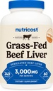 Nutricost Grass Fed Desiccated Beef Liver Capsules 3000mg Por Serv (750mg Por Cap), 240 Cap for 60 Servings - Sin hormonas, GMO y Gluten Free, Pasture-Raised, Free Range Beef