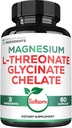 Satoomi 1200mg 3in1 Magnesium L-Threonate Suplemento con Glycinate & Chelate - 60 cápsulas Vegan