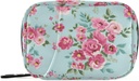Naanle Watercolor Rose Flowers Pill Box 7 Day Pill Case Travel Pill Organizer Bag with Zipper Floral Portable Weekly Case Compact Size for Vitamin Supplement Holder, 4.6 x 3.14 x 1.88 Inch