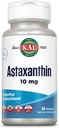 KAL Astaxanthin 10mg, Powerful Antioxidants Suplemento, Eye Health and Brain Supplement, From Natural Plant Source, Non-GMO, Vegan, Gluten Free, 30 Servings, 60 VegCaps