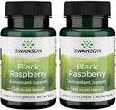 Swanson Black Raspberry - Herbal Supplement Promoting Global Wellness Support - Natural Source of Flavonoids & Vitamin C - (60 Capsules, 425 mg Cada uno) (2 Pack)