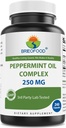 Complejo Brieofood Peppermint Oil - 250 mg - 240 cápsulas - Soporta un Gut saludable, Soothing Bowel - Gluten Free &amp; Non-GMO