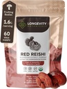 Longevity Botanicals Orgánica Reishi Mushroom Extract Powder 100g TEN Concentrated 10:1 Ratio TEN 100% Fruiting Bodies TEN Lingzhi (Ganoderma lucidum) Suplemento Natural para Immune, Stress & Sleep Support