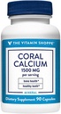La vitamina Shoppe Coral Calcio 1,500MG - Eco Fuente segura de Calcio, Magnesio &amp; Trace Minerals para apoyar los huesos y dientes saludables (90 cápsulas)