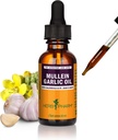Herb Pharm Mullein Aceite Herbal Ajo - contiene Calendula, Ajo, Flor Mullein, Hierba de San Juan, Aceite de Oliva, 1 onza