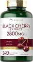 Carlyle Black Cherry Extract Concentrate 2800 mg  240 Capsules ← Non-GMO y Gluten Free Formula ← Prunus Serotina Suplemento