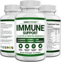 Suplemento de Apoyo Inmunitario, 10 en 1 Booster Inmunity Blend of Elderberry, Vitamina C, Zinc, Echinacea, Turmeric, Probiotics & Antioxidants for Immune Defense, Respiratory " Digestive Health, 60 Pills