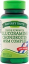 Verdad de la naturaleza Triple Fuerza Glucosamina Condroitina MSM Complejo Suplemento dietético - 60 cápsulas con revestimiento, paquete de 2