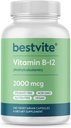 BestVITE Vitamina B12 (Metilcobalamina) 2000mcg (240 cápsulas vegetarianas) (Metil B12) - Sin estearatos - Vegan - No GMO - Gluten Free