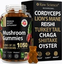 Mushrooms Complex Gummies with Lions Mane, Nootropic Brain Supplements for Memory and Focus: Lion's Mane, Cordyceps, Shiitake, Turquía Tail, Reishi, Chaga, Enoki, Oyster Mushroom Suplemento - 60 Unidades