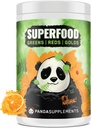 Laboratorios de Bio Subterráneo/Panda Supps: Todo SUPERFOOD natural: Verdes, Rojos, Oros,Probióticos, Ashwagandha y Mane de León, por Salud y Bienestar 13.76 Oz (Orange)