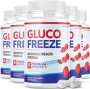 (5 Pack) Glucofreeze Pills - Fórmula oficial Gluco Freeze Pills - Glucofreeze Pills, Gluco Freeze Suplemento dietético, GlucoFreeze Fórmula avanzada de fuerza con corteza de canela (300 cápsulas)