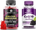 Primer Código Calcio Gummies para Hombres Mujer con Magnesio Vitamina B12 Vitamina K2 &amp; Vitamina D3, CoQ10 200 mg &amp; Vitamina C 250 mg