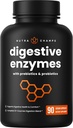 NutraChamps Digestive Enzymes with Probiotics and Prebiotics for Women &amp; Hombre - 90 Vegan Capsules with Bromelain for Bloating & Optimal Gut Health