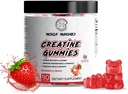 Muscle Munchies Creatine Chewable Gummies for Men &amp; Women-Infused with Beta Alanine-5g of Creatine Per Serving-Increas Strength, Endurance, " Recovery-Vegan, NonGMO (Strawberry Burst)
