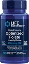 Folato optimizado para la extensión de vida – L-methylfolate – Ácido fólico, 8500 mcg DFE – Heart & Brain Support, Healthy Homocysteine Levels – Gluten-Free, Non-GMO, Vegetarian – 30 Tablets