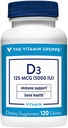 La vitamina Shoppe Vitamina D3 5000IU Softgel, apoya la salud ósea &amp; inmunológica, ayudas en el crecimiento celular " absorción de calcio, sin gluten " una vez fórmula diaria (120 tabletas)