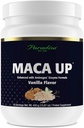Herbs paradisiacos Maca Up Vanilla Vegan Protein Powder, Pea orgánica & Brown Rice, Maca Root, Aminogen Digestive Enzyme Blend, Nutrim Oat Bran Fiber, 15 Servings, 450 g