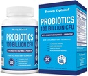 Probióticos Premium Puramente Optimal (Tipos Varios) w / Prebióticos Orgánicos Enzimas Digestivos (30 Conde (Pack of 1), 100 Billion CFU)