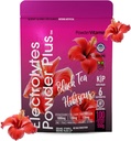 PowderVitamin Electrolytes Powder Plus (100 Servings) Black Tea Hibiscus Electrolyte Powder Keto, Sugar Gratis, Rosa Himalayan Salt, 1000mg Potasio, 120mg Calcio,120mg Magnesio, Hidration Powder