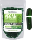 XPRS Nutra Size 4 Empty Capsules - 100 Contar pequeñas cápsulas de vacío vegano - DIY Vegetable Capsule Filling - Fillable Do-It-youself Veggie Pill Caps for Supplements (Forest Green)