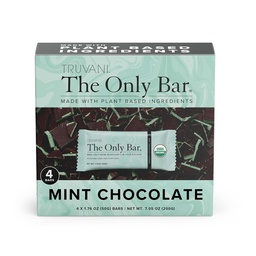 Truvani Plant Based Snack Bars ← Chocolate Mint 4 Pack ← 7g Protein Silencio USDA Orgánica y Vegan ← El único bar ← Dairy, Soy y Gluten Free ← Individuamente malgastado