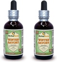 Savory de Invierno (Satureja Montana) Glycerite, Hojas orgánicas secas Alcohol-FREE Liquid Extract (Nombre de la marca: HerbalTerra, Proudly made in USA) 2x2 fl.oz (2x60 ml)