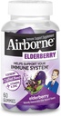 Airborne Elderberry + Zinc & Vitamin C Gummies for Adults, Immune Support Vitamin D & Zinc Gummies with Powerful Antioxidant Vitamins C D & E - 60 Gummies, Elderberry Flavor