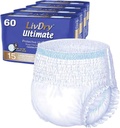 Ropa interior de incontinencia de adultos grandes, alta absorbilidad, protección de manguitos leak, L, 60-Pack
