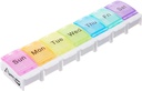 7-Day Pill Weekly Pill Organizer with Spring Open Design and Large Compartments to Hold Medications, Vitamins and Supplements. Arthritis & Travel Friendly and BPA Free