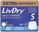Ropa interior de incontinencia de adultos de LivDry, pañales de adultos de absorbilidad extra, protección de leak, pequeño, 20-pack