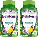 Vitafusion 3 mg Melatonin Gummy Supplement, Awake Refreshed, Sleep Support & Jet Lag Aid, Sugar-Free, Dietary Supplement, Natural White Tea & Peach Flavors, 140 Count (Pack of 2)