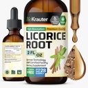 BIO KRAUTER Licorice Root Tincture - Licorice Root Extract for Digestive Support - Alcohol and Sugar Free - Vegan Drops 2 Fl.Oz.
