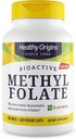 Origenes saludables Metil Folate 800 mcg (Quatrefolic, Non-GMO, Bioavailable Folate, Gluten Free, Neurotransmitter Support), 120 Veggie Caps