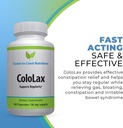 Alivio del estreñimiento del gentil de ColoLax para Adultos - Softener del taburete &amp; Colon Cleanse con Psyllium Husk - Apoyo a la regularidad, Alivio de Gas &amp; Bloating y Apoyo a la Digestión - 60 cápsulas