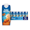 Pure Protein Salted Caramel Shake, Ready to Drink and Keto-Friendly, Vitamins A, C, D, and E Plus Zinc to Support Immune Health, 11 Oz, 12 Count