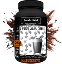 Polvo de chocolate de campo fresco - 25g Whey Protein Isolate, libre de gluten &amp; libre de soja, libre de azúcar, 30 servidumbres - Powder de proteína natural Whey para ejercicios Fitness &amp; Nutrición Shakes - 2.36 lb