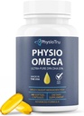 Physio Omega 2400mg Fish Oil con Omega 3 Fatty Acid Suplemento - Heart & Brain Health Supplements for Adults - Non-GMO, Burpless, Light Citrus Flavor, Fuente sostenible - 60 Softgels, 30-Day Supply