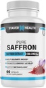 Pure Saffron Extract Capsules, 88,5 mg, 60 Veggie Capsules for Mood Enhancement, and Energy Support