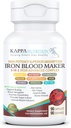 KAPPA NUTRITION Iron 26mg, Vitamina C & Orange 150mg, Folate 667mcg DFE, Vitamina B12, Beetroot, Levadura, Broccoli & MCT Oil 9 in 1 Advanced Complex (90 Capsules)
