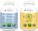 Puramente Holistic Magnesium Malate 400mg + Vitamin D3 125mcg K2 MK7 90mcg - 270 Tablets & 150 Capsules - Vegetarian Bundle - Made in USA
