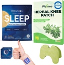 Wellnee &amp; Wellamoon Wellness Pack: Herbal Knee Comfort Patches (10 conteo) " Natural Sleep Support Patches (28 conde) – Joint &amp; Muscle Comfort with Plant-Based Sleep Aid