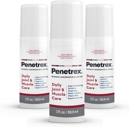 Penetrex Joint &amp; Muscle Therapy - Soothing Gel for Back, Neck, Hands, Feet - Premium Whole Body Rub with Arnica, Vitamin B6 &amp; MSM - 3oz Roll On Gel (3-Pack)